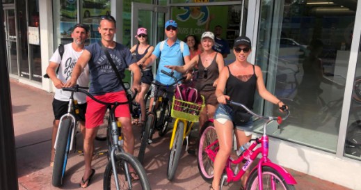 Miami Beach bike rental beach cruiser near Ocean Drive